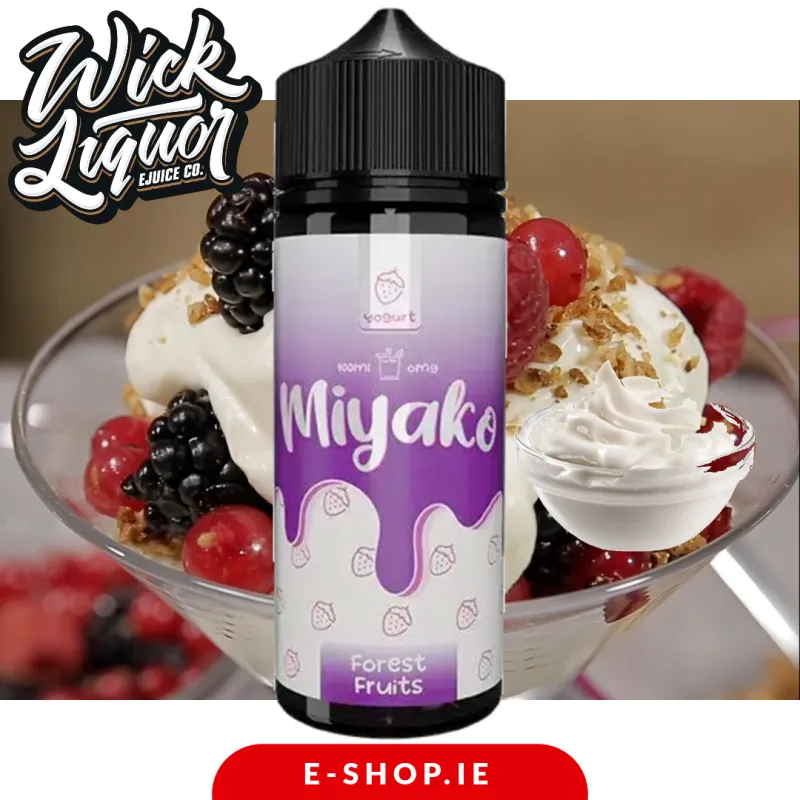 100 ml Miyako Forest Fruits E-liquid by Wick Liquor Kurimu Yoghurt in Ireland