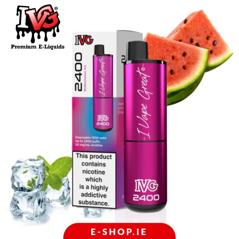 IVG 2400 Puff Disposable Vape kit - Watermelon Ice - e-shop.ie