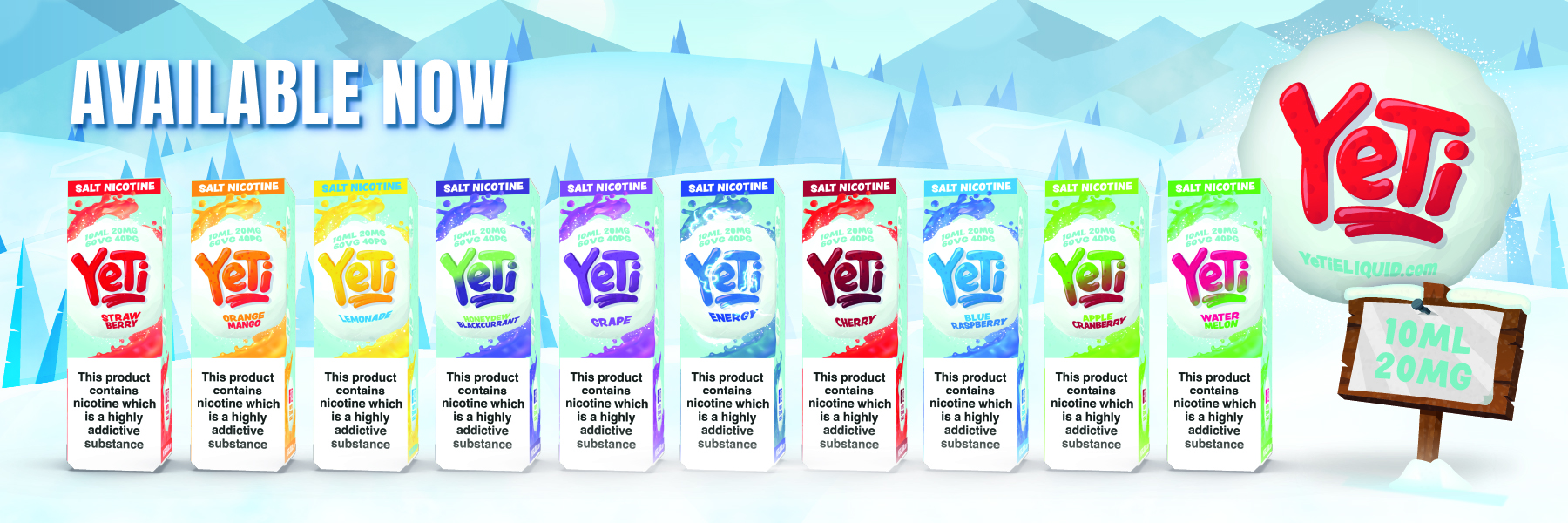Yeti Ice Cold Nic salt E-liquids Ireland